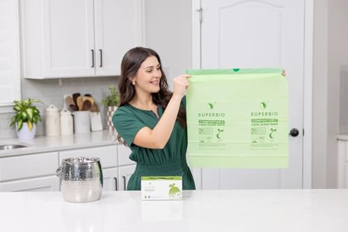 SUPERBIO 4 Gallon Compostable Drawstring Food Scrap Bags - style: 4 gallon,40 count