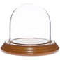 Plymor 3" x 3" Glass Display Dome Cloche (Oak Veneer Base) - color: Oak Veneer Base