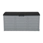 VINGLI 75 Gallon Weatherproof Outdoor Storage Box, Grey Body, Black Lib - color: Grey Body, Black Lib