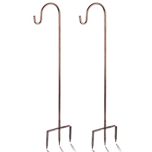 2 Pack Shepherd Hook, Bronze, 48 Inch, Adjustable Height, 1/2" Thick - color: Bronze, size: 48 Inch