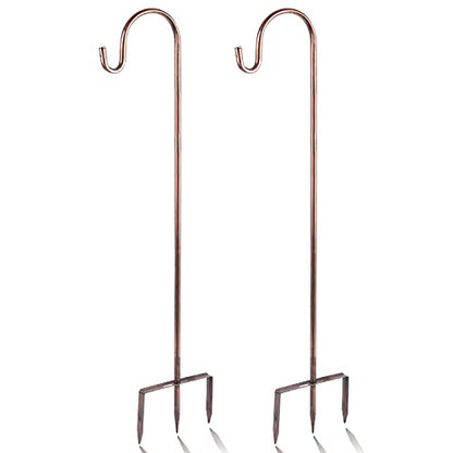 2 Pack Shepherd Hook, Bronze, 48 Inch, Adjustable Height, 1/2" Thick - color: Bronze, size: 48 Inch