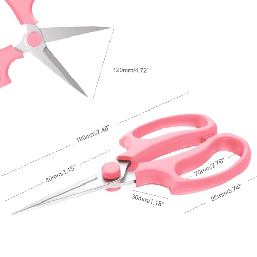 Housolution Flower Scissors, Premium Steel Pointed Pruning Shears, Pink - color: Pointed-pink, size: 1 Pack