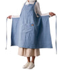 Cute Denim Matching Apron for Kids and Adults, Cook Art Paint Garden - color: Lightblue, size: kid S(age 3-7)