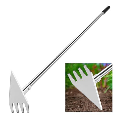 BARAYSTUS 2‑in‑1 Garden Hoe & Weed Rake with Long Handle for Weeding