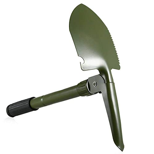 HongK- Green Hiking Multi-Functional Military Folding Shovel Survival Spade Emergency Green [P/N: ET-Shovel001] - color: Green, size: Small Size