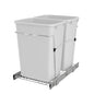 Rev-A-Shelf Double Pullout Garbage Trash Cans for Kitchen Cabinets, 35 Qt - color: White