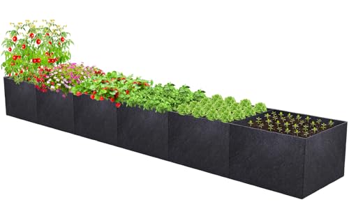 POILKMNI 12x2x1ft Fabric Raised Garden Bed - size: 12x2x1ft Rectangular