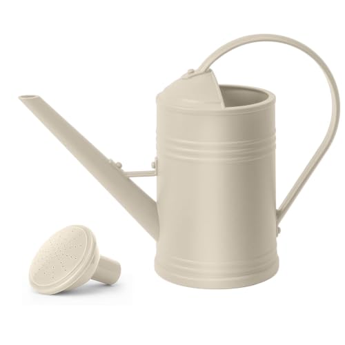 2L Watering Can Pitcher Water Pot, 2-in-1 Pour/Shower (Beige) - color: Beige
