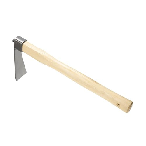 M METERXITY Heavy Duty Narrow Hoe, 15 Inches Stainless Steel Mattock with Garden Hoe for Digging, Weeding, and Planting, Gardening Tool with Wooden Handle