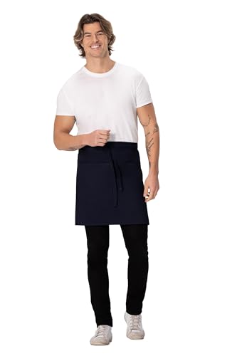 Chef Works Unisex Half Bistro Server Apron - color: Navy, 1 Pack