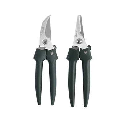 LIVINGO 7.5" Garden Pruning Shears Straight Curved Blade Set