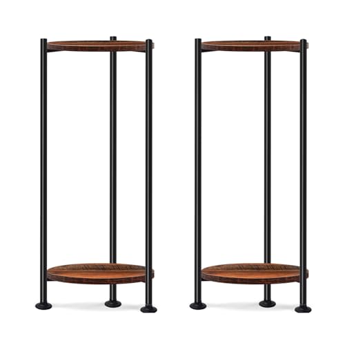 30'' Heavy Duty Plant Stand Indoor, for Living Room, Balcony, Deck, 2-Pack - color: dark brown-2 pack