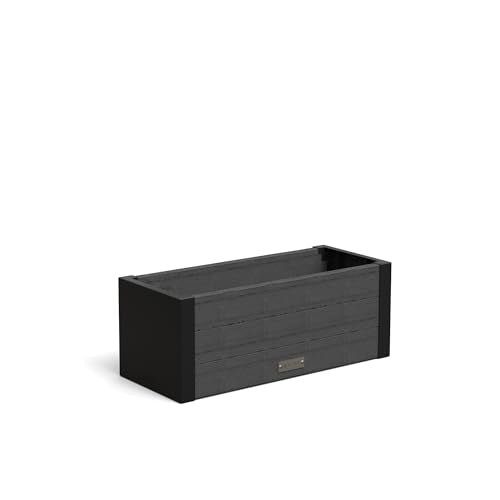 Mayne Vista 24in Rectangular Window Box Planter, Charcoal - size: 24in