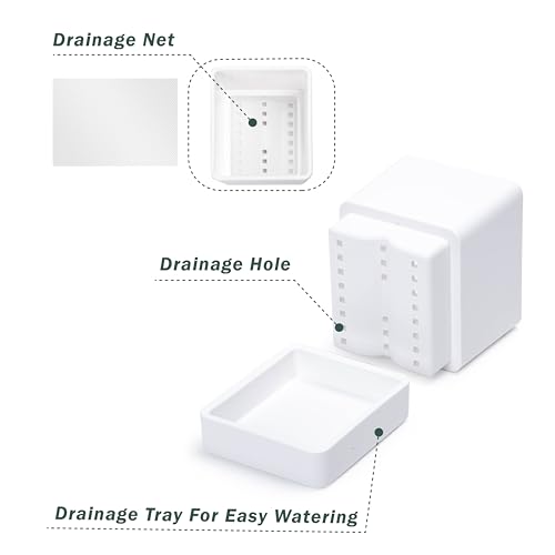 D'vine Dev Plastic Herb Planter Pot, 4 in, White, 76-Y-A1-1 - color: White, size: 4 Inch x 4.5 Inch