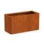 Corten Steel Planter 36x15x15 in Rectangular Planter - size: 36X15X15in Rustic