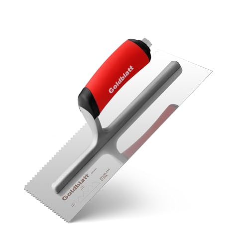 Goldblatt 3/16'' x 5/32'' V-Notch Tile Trowel, 11'' x 4.5'' - size: V 3/16 x 5/32