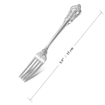 KEAWELL Luxury 4-Piece 5.9-Inch 18/10 Appetizer Forks (Silver) - color: Silver