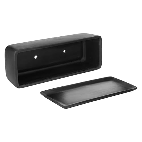 MyGift Matte Black Ceramic Indoor Plant Pot Succulent Planter, Decorative Flower Planter with Drainage Hole and Removable Tray (14 inch - 2 Pack) - size: 14 inch - 2 Pack