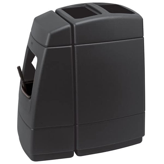 Compost Bin, 55 Gallon Black Rectangular Open Top Waste Container with Paper Towel Dispenser, Squeegee, and Windshield Wash Station, Outdoor Trash Can for Car Dealerships or Stations, Number 02 - color: Black, size: 55 Gallon Rectangle