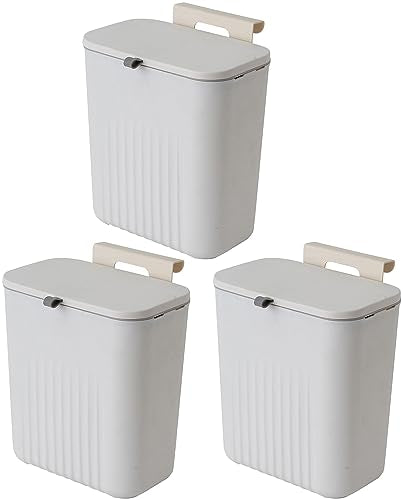 Sooyee 3 Pack 12L/3.2 Gal Kitchen Compost Bin, White