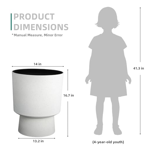 Autodaya 16.75" Urn-Style Planters Set of 2, White Terrazzo Pedestal - color: 16.8"h-white Terrazzo