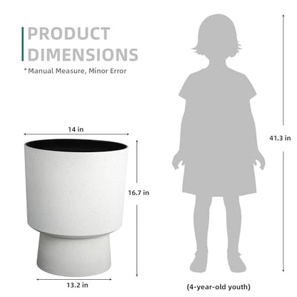 Autodaya 16.75" Urn-Style Planters Set of 2, White Terrazzo Pedestal - color: 16.8"h-white Terrazzo