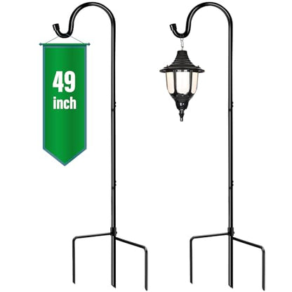 GOFORWILD 2 Pack Adjustable 49 Inch Shepherd Hooks for Bird Feeder Outdoor - size: 49 Inch