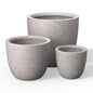 Kante Set of 3 CON Gray Concrete Bowl Planters 18" 14" 10" Dia - color: Light Gray, size: 18"d + 14"d + 10"d