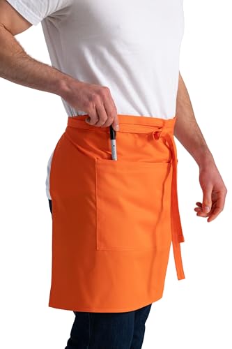 Chef Works Unisex Half Bistro Server Apron - color: Tangerine, 1 Pack