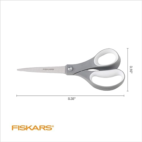 Fiskars 8" SoftGrip Everyday All Purpose Scissors, Office & Crafts, Grey - style: 8" All Purpose