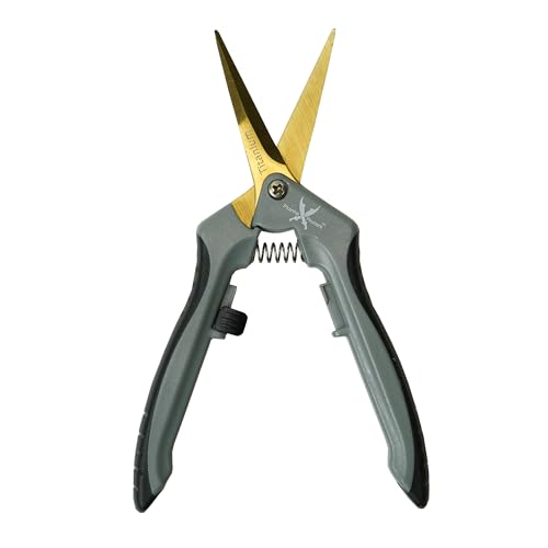 Piranha Pruner Trimming Scissors Garden Shears, Plant Trimmers, Gardening Hand Tools, Curved Titanium Blade