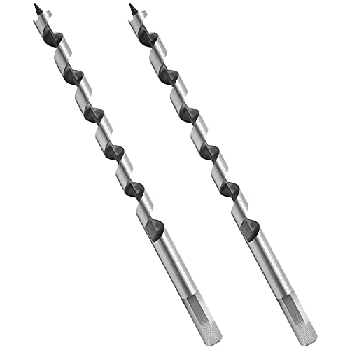 1/2 Inch Diameter Wood Auger Drill Bit, 9 Inch (23cm) Length Ship Auger Bit Wood Hole Cutter for Hardwood, Softwood - 2 Pack - size: 1/2"x9"
