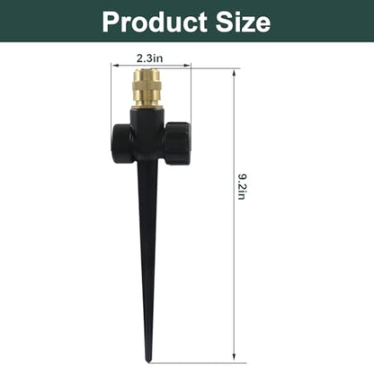 2 Pcs Metal Lawn Sprinklers, 360° Coverage Water Sprinkler, Black - color: Black,2pcs
