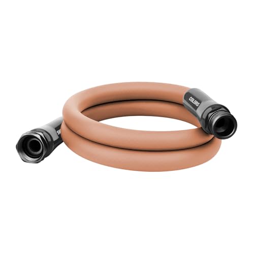Flexzilla Colors Lead-In Garden Hose 5/8in. x 5ft., Lightweight All-Weather Water Hose, Durable and Flexible, Leak-Free Connections, Red Clay - color: Red Clay, size: 5ft, style: Standard Grip