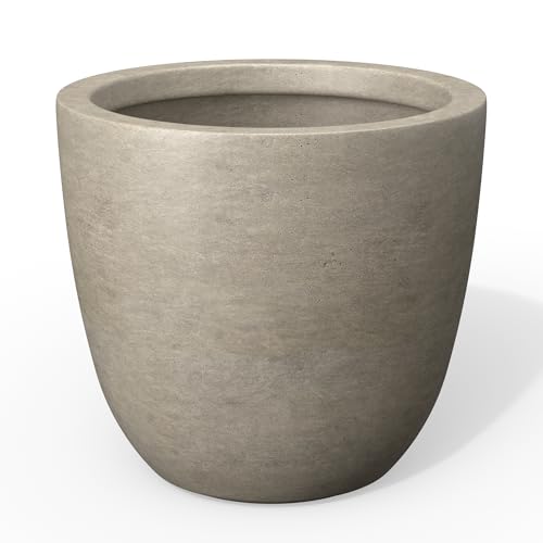 Kante Small Round Bowl Weathered Concrete Planter 10" Dia, Outdoor - color: Buff Concrete, size: 10"d