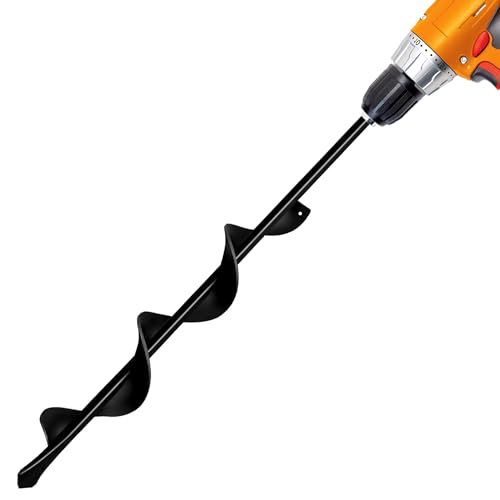 1.7"x15" Garden Auger Drill Bit for Planting Solid Shaft Bulb Auger, Heavy Duty Garden Spiral Drill Bit for Auger Post Hole Digger, 3/8” Hex Drive Drill - size: 1.7 INCH, style: Hex Auger
