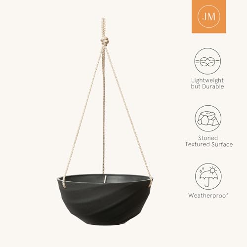 La Jolie Maison Self-Watering Indoor Hanging Planters, Set of 2,10 Inch - color: Jet Black