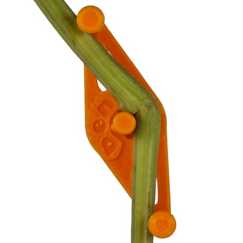 Bendies LST Plant Training Clips 50 Pack - v2.0 Adjustable Low Stress Support Clips for Stem Bending, Grow Tent, Plant Ties & Gardening Accessories - color: Orange