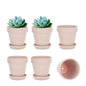 vensovo 5 Inch Pink Terracotta & Clay Pots with Saucer, 6 Pack - color: Pink