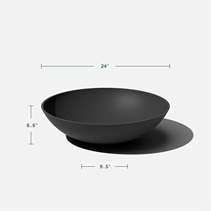 Veradek Mason Series Lane Bowl - Large Outdoor Bowl Planter - color: Black, size: 6"H x 24"DIA