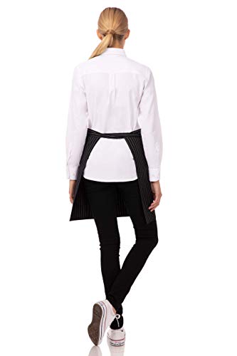 Chef Works Unisex Half Bistro Server Apron - color: Black/White, 1 Pack