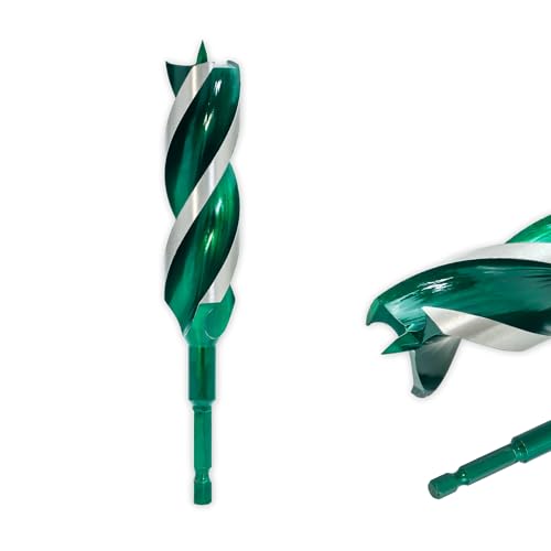 1/2" x 6" Auger Drill Bit, Hex Shank Tri-Flute Wood Drill Bits, Ship Auger Long Drill Bit for Soft and Hard Wood, Plastic, Drywall, Tree Stump and Composite Materials - size: 1/2 Inch, style: Length: 6"