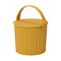Hachiman Mini Bucket, 1.1 Gallon Heavy Duty Bucket with Lid & Handle - color: Mustard, size: Mini