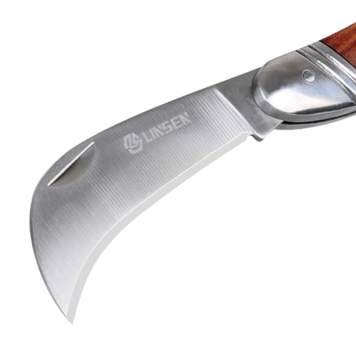 Linsen Outdoor Pruning & Grafting Knife, Stainless Steel Garden Budding Tool, Folding Pocket Multi-Cutting Knife for Weeding & Bushes