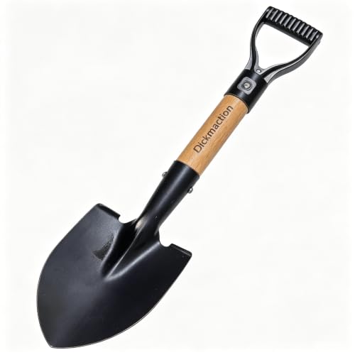 Small Circular Excavating Garden Shovel 15in Wooden D Grip Handle Mini Digging Camp Hand Shovel for Planting Outdoor Digging Work - size: SMALL
