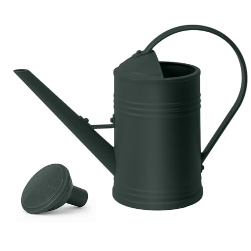 2L Watering Can Pitcher Water Pot, 2-in-1 Pour/Shower (Dark Green) - color: Dark Green