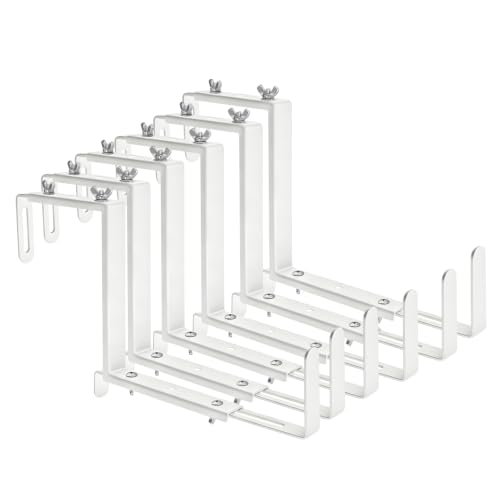 Window Box Bracket,Adjustable Planter Box Brackets,White,6Pack - color: White, size: 6PCS