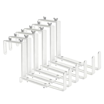 Window Box Bracket,Adjustable Planter Box Brackets,White,6Pack - color: White, size: 6PCS