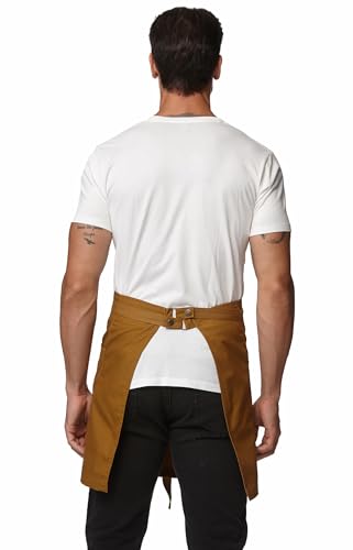 Waist Apron for Men Server Bistro Half 4251BY - color: Ginger, size: 5 Pack