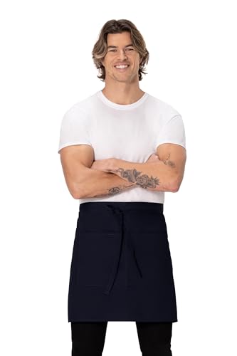 Chef Works Unisex Half Bistro Server Apron - color: Navy, 1 Pack